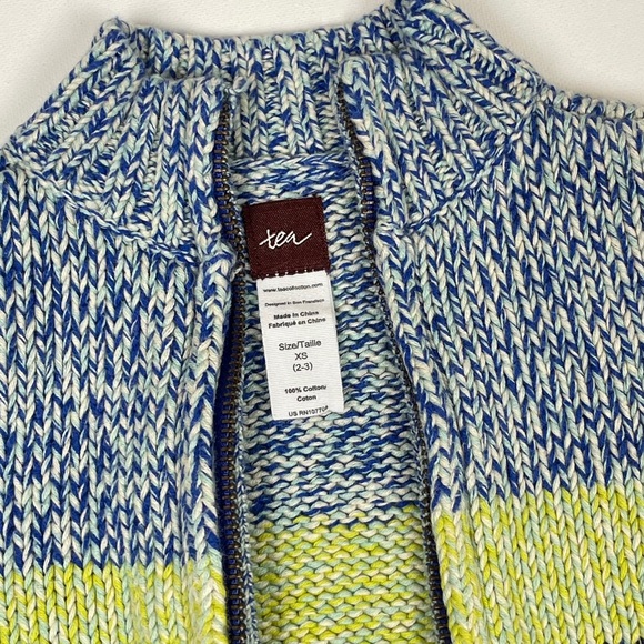 Tea Collection Multicolored Striped Sweater Cardigan Toddler Size XS (2-3) - Picture 4 of 7